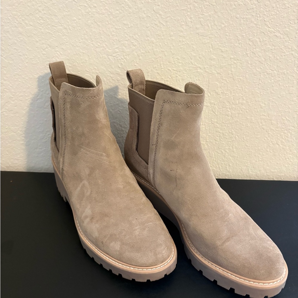 Dolce Vita Tan Ankle Boots with Suede